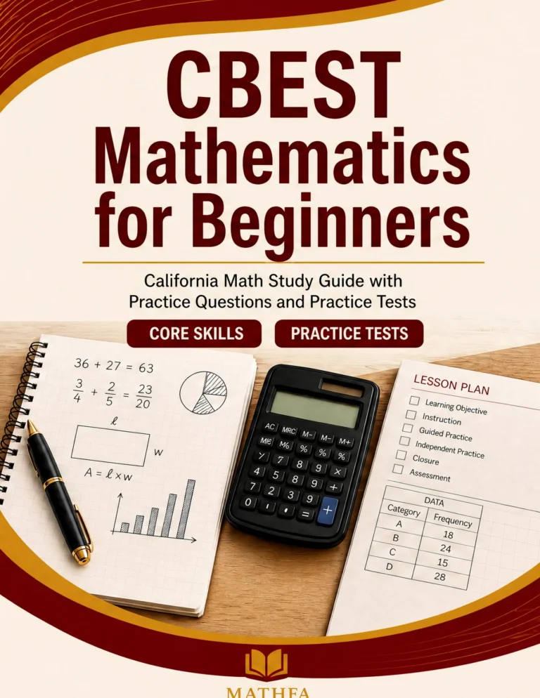 CBEST Mathematics for Beginners — CBEST Mathematics math study guide and practice tests book cover