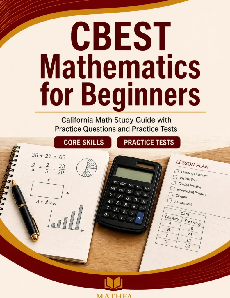 CBEST Mathematics for Beginners — CBEST Mathematics math study guide and practice tests book cover