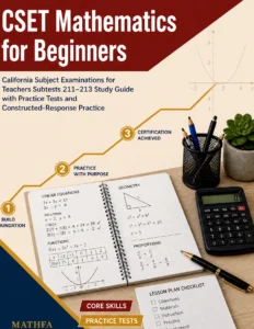 CSET Mathematics for Beginners – CSET 211–213 Math Study Guide & Practice Tests book cover