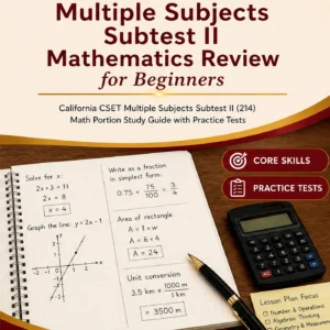 CSET Multiple Subjects Subtest II Mathematics Review for Beginners — CSET Multiple Subjects Subtest II Mathematics math study guide and practice tests book cover