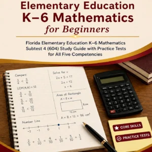FTCE Elementary Education K-6 Mathematics for Beginners — FTCE Elementary Education K-6 Mathematics math study guide and practice tests book cover