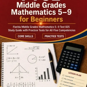 FTCE Middle Grades Mathematics 5-9 for Beginners — FTCE Middle Grades Mathematics 5-9 math study guide and practice tests book cover