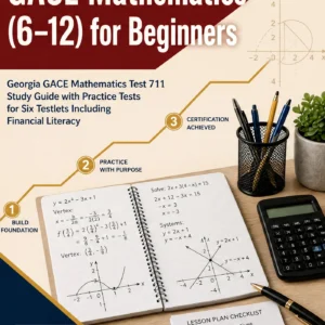 GACE Mathematics 6-12 for Beginners — GACE Mathematics 6-12 math study guide and practice tests book cover