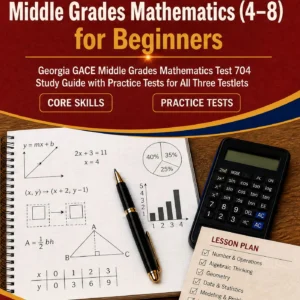 GACE Middle Grades Mathematics 4-8 for Beginners — GACE Middle Grades Mathematics 4-8 math study guide and practice tests book cover