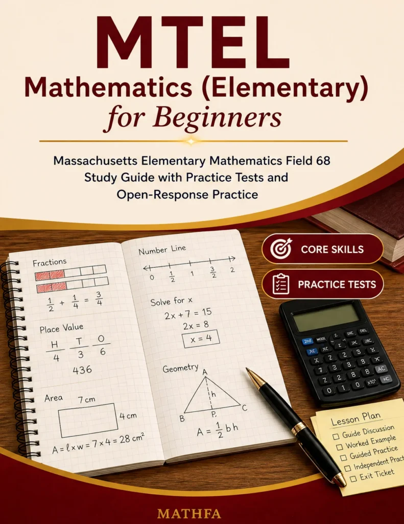 MTEL Mathematics Elementary for Beginners — MTEL Mathematics Elementary math study guide and practice tests book cover
