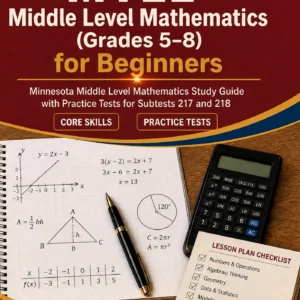 MTLE Middle Level Mathematics Grades 5-8 for Beginners — MTLE Middle Level Mathematics Grades 5-8 math study guide and practice tests book cover
