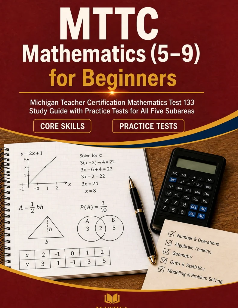 MTTC Mathematics 5-9 for Beginners — MTTC Mathematics 5-9 math study guide and practice tests book cover