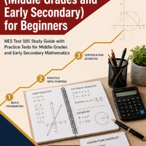 NES Mathematics Middle Grades and Early Secondary for Beginners — NES Mathematics Middle Grades and Early Secondary math study guide and practice tests book cover