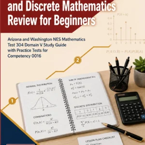 NES Statistics, Probability, and Discrete Mathematics Review for Beginners — NES Statistics, Probability, and Discrete Mathematics math study guide and practice tests book cover