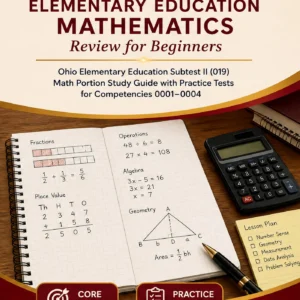 OAE Elementary Education Mathematics Review for Beginners — OAE Elementary Education Mathematics math study guide and practice tests book cover