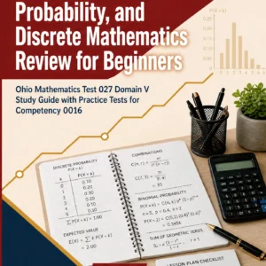 OAE Statistics, Probability, and Discrete Mathematics Review for Beginners — OAE Statistics, Probability, and Discrete Mathematics math study guide and practice tests book cover