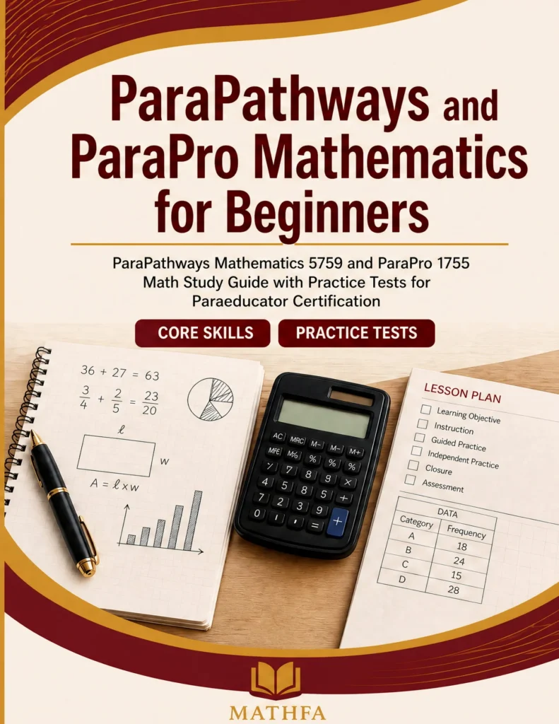 ParaPathways and ParaPro Mathematics for Beginners — ParaPathways and ParaPro Mathematics math study guide and practice tests book cover