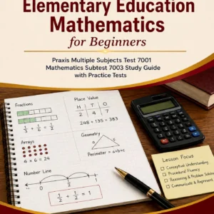 Praxis Elementary Education Mathematics for Beginners — Praxis Elementary Education Mathematics math study guide and practice tests book cover
