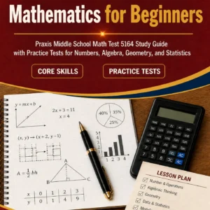 Praxis Middle School Mathematics for Beginners — Praxis Middle School Mathematics math study guide and practice tests book cover