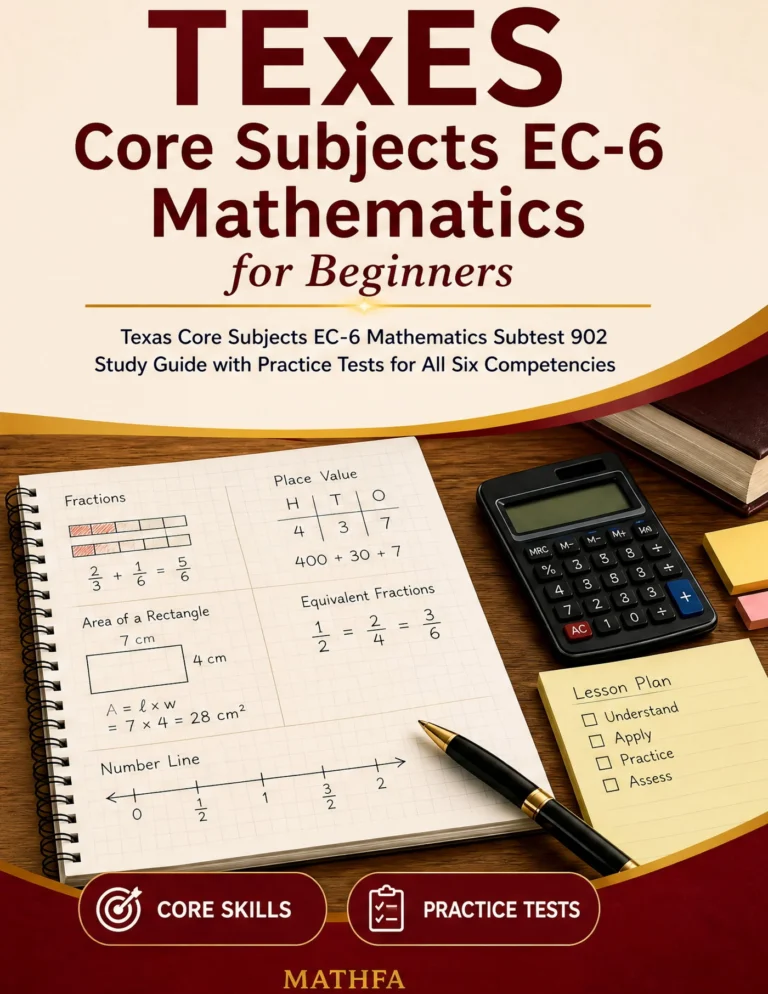 TExES Core Subjects EC-6 Mathematics for Beginners – TExES 902 Math Study Guide & Practice Tests book cover