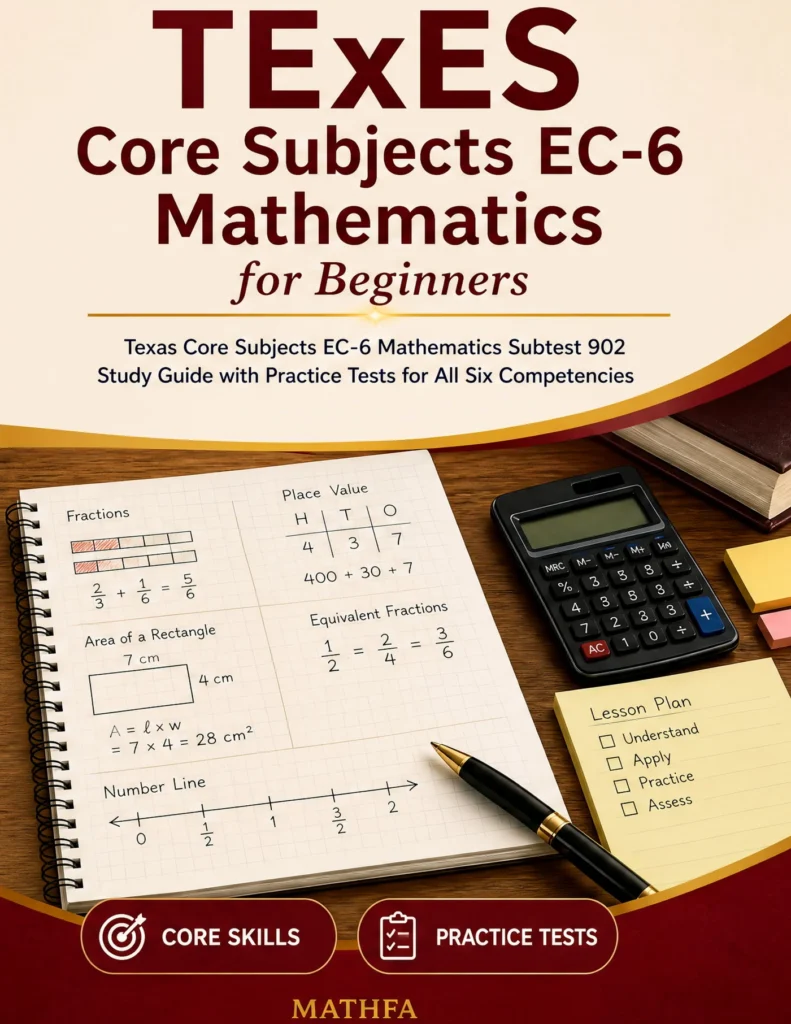 TExES Core Subjects EC-6 Mathematics for Beginners — TExES Core Subjects EC-6 Mathematics math study guide and practice tests book cover
