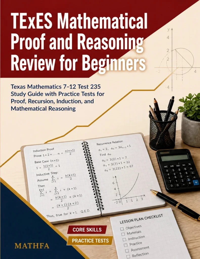 TExES Mathematical Proof and Reasoning Review for Beginners — TExES Mathematical Proof and Reasoning math study guide and practice tests book cover