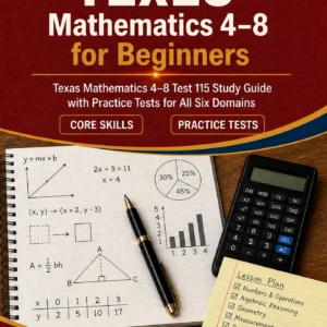 TExES Mathematics 4-8 for Beginners — TExES Mathematics 4-8 math study guide and practice tests book cover