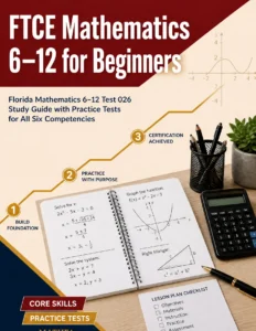 FTCE Mathematics 6-12 for Beginners – FTCE 026 Math Study Guide & Practice Tests book cover