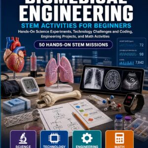 Biomedical Engineering STEM Activities for Beginners — book cover, Level D Innovators, Grades 6–8, 50 hands-on STEM missions