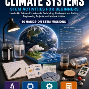 Climate Systems STEM Activities for Beginners — book cover, Level D Innovators, Grades 6–8, 50 hands-on STEM missions