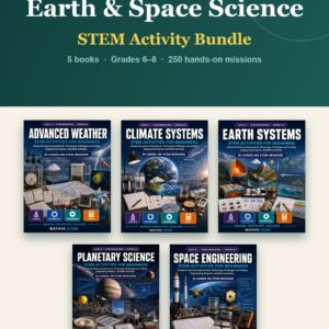 Earth & Space Science STEM Bundle — 5 STEM activity books for grades 6–8
