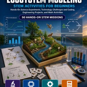 Ecosystem Modeling STEM Activities for Beginners — book cover, Level D Innovators, Grades 6–8, 50 hands-on STEM missions