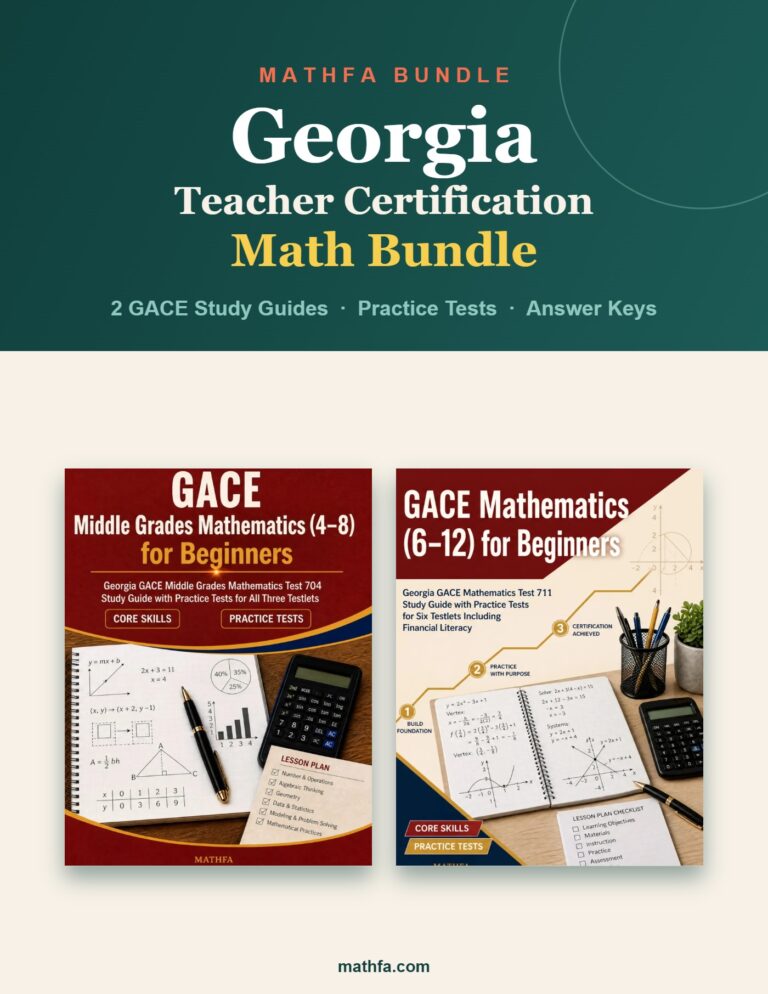 Georgia Teacher Certification Math Bundle — 2 GACE study guides with practice tests