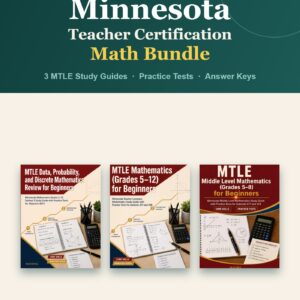 Minnesota Teacher Certification Math Bundle — 3 MTLE study guides with practice tests
