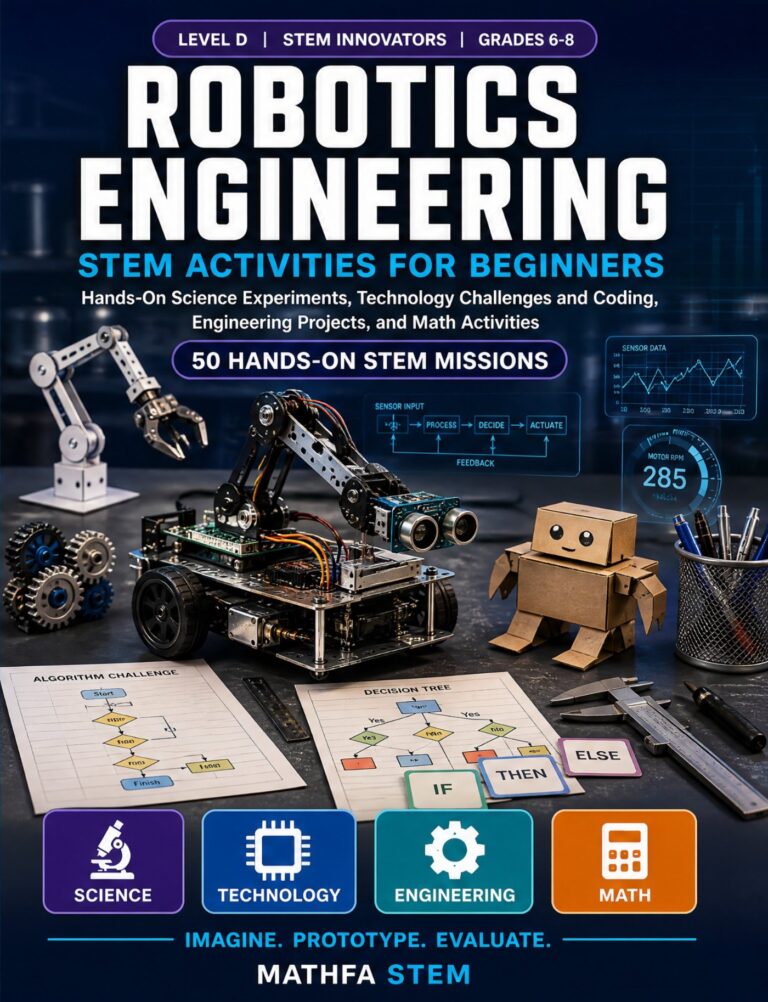 Robotics Engineering STEM Activities for Beginners – 50 Hands-On Missions for Grades 6–8 book cover