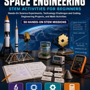 Space Engineering STEM Activities for Beginners — book cover, Level D Innovators, Grades 6–8, 50 hands-on STEM missions