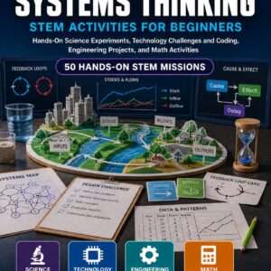 Systems Thinking STEM Activities for Beginners — book cover, Level D Innovators, Grades 6–8, 50 hands-on STEM missions