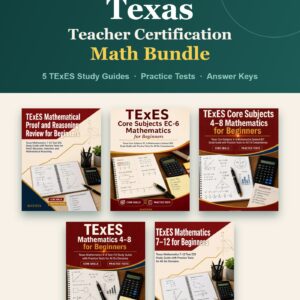 Texas Teacher Certification Math Bundle — 5 TExES study guides with practice tests