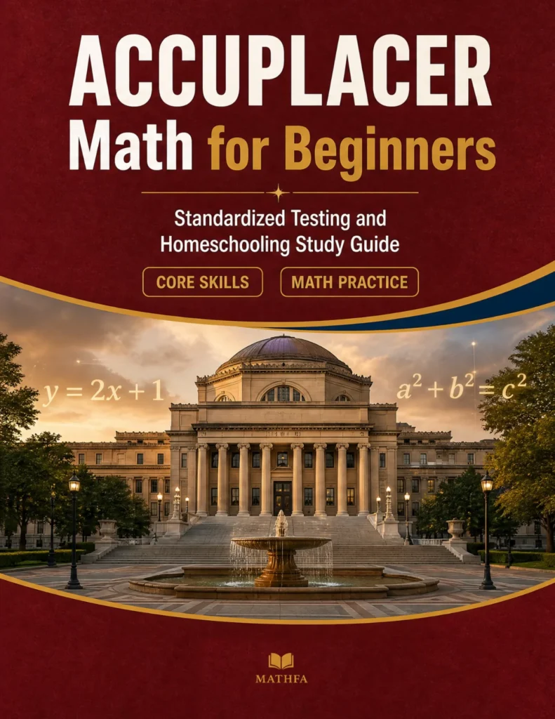 ACCUPLACER Math for Beginners — ACCUPLACER math study guide and practice tests book cover