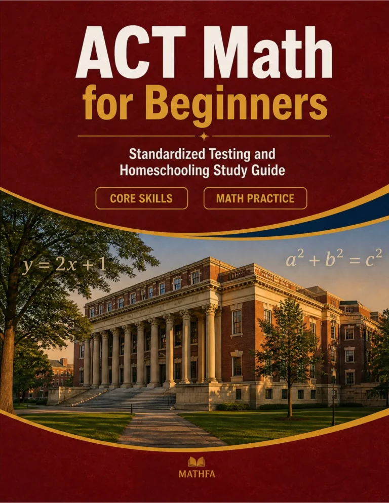 ACT Math for Beginners – ACT Math Study Guide & Practice Tests book cover